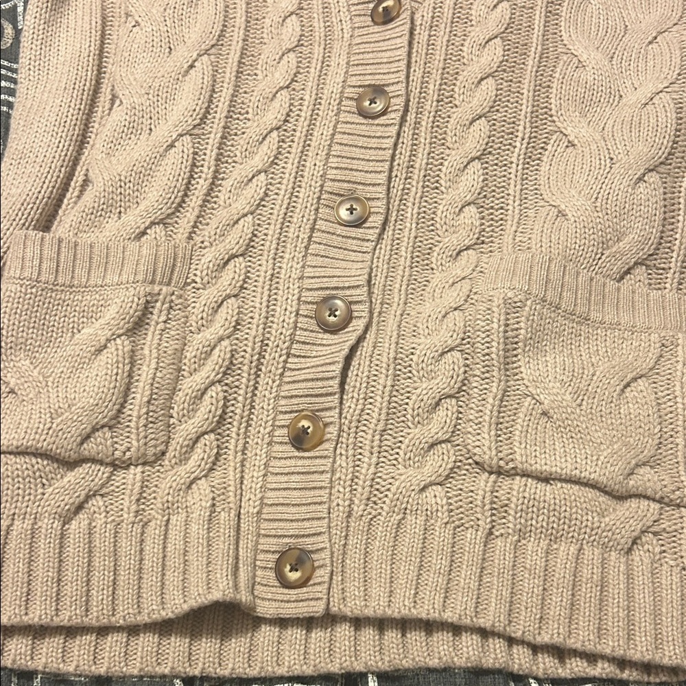 Torrid Women's Cable Knit Cardigan - Beige - Picture 4 of 4